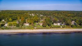 Beachfront mansions and fall foliage, autumn, Beverly, Massachusetts Aerial Stock Photos | AX147_058.0000143