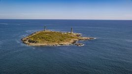 Thatcher Island with two lighthouses, Massachusetts Aerial Stock Photos | AX147_109.0000282