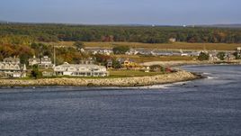Oceanfront homes and new construction, autumn, Rye, New Hampshire Aerial Stock Photos | AX147_162.0000106