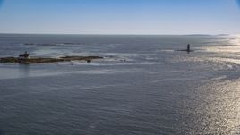 A lighthouse in the middle of the water, Kittery, Maine Aerial Stock Photos | AX147_193.0000000