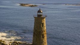 The top of a lighthouse by the water, Kittery, Maine Aerial Stock Photos | AX147_195.0000122