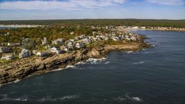A coastal town on a rocky shore in autumn, York, Maine Aerial Stock Photos | AX147_244.0000114
