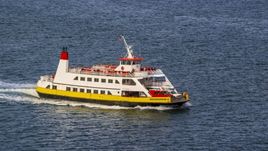 A ferry carrying passengers and vehicles, Portland, Maine Aerial Stock Photos | AX147_320.0000160