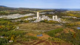 A quarry and factory in autumn, Thomaston, Maine Aerial Stock Photos | AX148_073.0000000