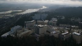 The Oregon Health and Science University complex in Portland, Oregon Aerial Stock Photos | AX153_119.0000106F