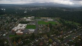 School campuses and sports fields in Camas, Washington Aerial Stock Photos | AX153_155.0000018F