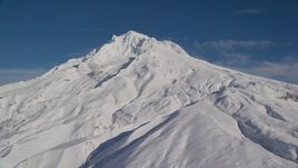 Mount Hood slope covered in snow, Mount Hood, Cascade Range, Oregon Aerial Stock Photos | AX154_083.0000147F