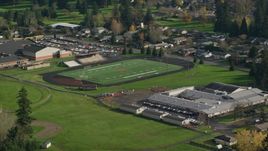 Gause Elementary and the Washougal High School football field in Washougal, Washington Aerial Stock Photos | AX154_204.0000156F
