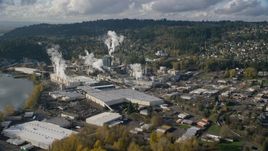 The Georgia Pacific Paper Mill in Camas, Washington Aerial Stock Photos | AX154_212.0000151F