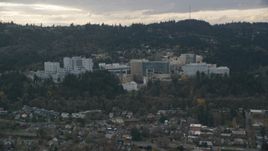 Oregon Health and Science University in the hills over Portland, Oregon Aerial Stock Photos | AX155_079.0000000F