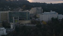 Oregon Health and Science University in Portland, Oregon, sunset Aerial Stock Photos | AX155_168.0000265F