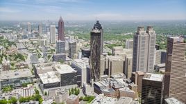 Office buildings near skyscrapers, Westin Peachtree Plaza Hotel, Downtown Atlanta, Georgia Aerial Stock Photos | AX36_006.0000025F