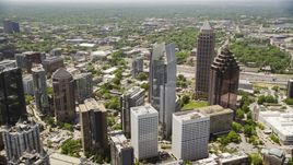 Skyscrapers including GLG Grand, Midtown Atlanta Aerial Stock Photos | AX36_015.0000089F