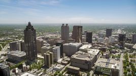 High-rises, office buildings and skyscrapers, Downtown Atlanta, Georgia Aerial Stock Photos | AX36_022.0000114F