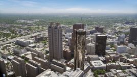 Skyscrapers and Westin Hotel, Downtown Atlanta, Georgia Aerial Stock Photos | AX36_023.0000171F