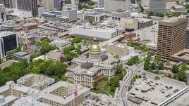 The Georgia State Capitol building in Downtown Atlanta, Georgia Aerial Stock Photos | AX36_036.0000106F