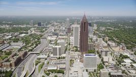 SunTrust Plaza near Bank of America Plaza, Midtown Atlanta, Georgia Aerial Stock Photos | AX36_040.0000336F