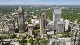 Wide shot of Midtown Atlanta skyscrapers; Georgia Aerial Stock Photos | AX37_020.0000168F