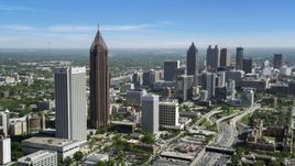 Midtown Atlanta skyscrapers near Downtown skyscrapers, Georgia Aerial Stock Photos | AX37_042.0000265F