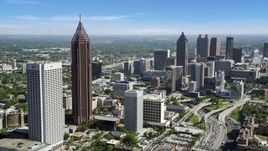 Midtown and Downtown skyscrapers, Atlanta, Georgia Aerial Stock Photos | AX37_042.0000321F
