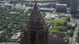 Close-up of the top of Bank of America Plaza, Atlanta, Georgia Aerial Stock Photos | AX37_046.0000023F