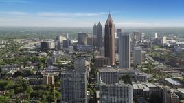 Bank of America Plaza and skyscrapers in Midtown Atlanta, Georgia Aerial Stock Photos | AX38_065.0000020F