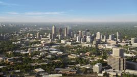 Skyscrapers and high-rises, hazy, Midtown Atlanta, Georgia Aerial Stock Photos | AX39_003.0000063F