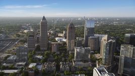 One Atlantic Center and surrounding skyscrapers, Midtown Atlanta, sunset Aerial Stock Photos | AX39_022.0000127F