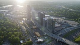 Office buildings and The Atlantic apartments, Midtown Atlanta, Georgia  Aerial Stock Photos | AX39_024.0000091F