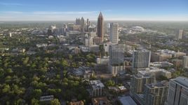 Bank of America Plaza and Downtown Atlanta seen from Midtown, Georgia Aerial Stock Photos | AX39_034.0000160F