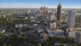 Downtown Atlanta skyscrapers behind Bank of America Plaza, Georgia Aerial Stock Photos | AX39_035.0000194F