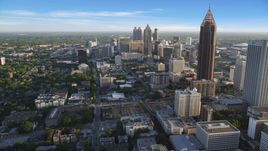 Downtown Atlanta towers seen from near Bank of America Plaza, Georgia Aerial Stock Photos | AX39_035.0000276F