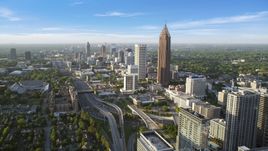 Midtown Atlanta buildings toward Bank of America Plaza, Georgia Aerial Stock Photos | AX39_048.0000268F