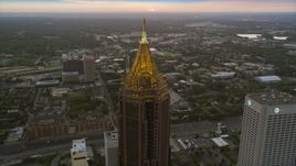 Bank of America Plaza skyscraper in Midtown Atlanta, twilight Aerial Stock Photos | AX40_007.0000269F