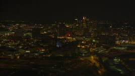 The Downtown Atlanta skyline at night, Georgia Aerial Stock Photos | AX41_006.0000461F