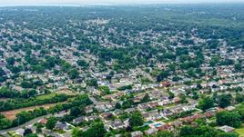 Suburban neighborhoods in Massapequa Park, Long Island, New York Aerial Stock Photos | AXP071_000_0002F