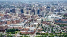Downtown Baltimore, the Baltimore Convention Center, and Oriole Park, Maryland Aerial Stock Photos | AXP078_000_0004F