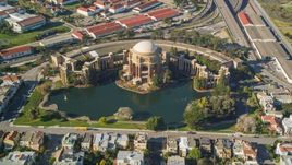 The historic Palace of Fine Arts in San Francisco, California Aerial Stock Photos | DCSF05_036.0000074