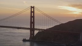 The north side of the Golden Gate Bridge, San Francisco, California, sunset Aerial Stock Photos | DCSF10_027.0000060