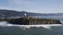 The Pillar Point Air Force Station near coastal hills in Half Moon Bay, California Aerial Stock Photos | DFKSF15_068.0000333