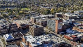 Brick office buildings in a quiet town, Boulder, Colorado Aerial Stock Photos | DXP001_000197