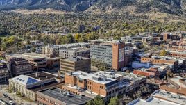 Several brick office buildings in a quiet town, Boulder, Colorado Aerial Stock Photos | DXP001_000198