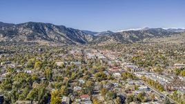 The quiet town with mountain ridges in the background, Boulder, Colorado Aerial Stock Photos | DXP001_000200