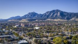 The University of Colorado Boulder with Green Mountain behind it, Boulder, Colorado Aerial Stock Photos | DXP001_000202
