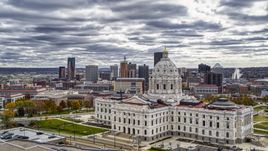 The Minnesota State Capitol building with the city skyline in the background, Saint Paul, Minnesota Aerial Stock Photos | DXP001_000391