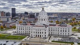 The street side of the Minnesota State Capitol building in Saint Paul, Minnesota Aerial Stock Photos | DXP001_000394