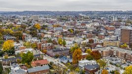 Brick buildings in downtown, Covington, Kentucky Aerial Stock Photos | DXP001_000479