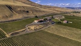 A view of the Maryhill Winery and vineyards in Goldendale, Washington Aerial Stock Photos | DXP001_018_0004