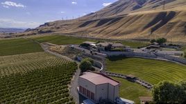 The Maryhill Winery seen from the amphitheater in Goldendale, Washington Aerial Stock Photos | DXP001_018_0017