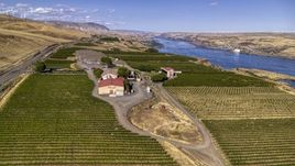 Maryhill Winery and vineyard by the Columbia River in Goldendale, Washington Aerial Stock Photos | DXP001_018_0020